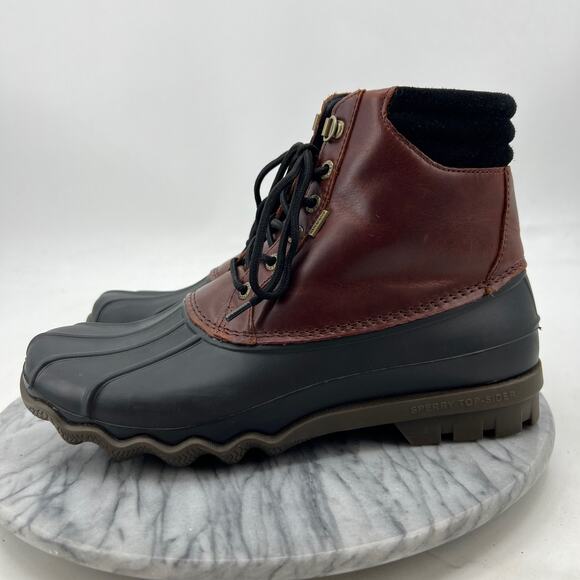 Sperry Mens 8.5 Duck Boots Leather Top-Sider Avenue Lace Up Waterproof Outdoor - Picture 4 of 13